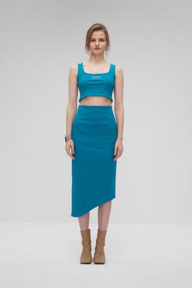 双口袋紧身半裙