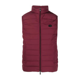 EMPORIO ARMANI 阿玛尼 男士徽标贴花绗缝尼龙羽绒马甲 紫红色 8N1BQ1 1NLRZ 0397