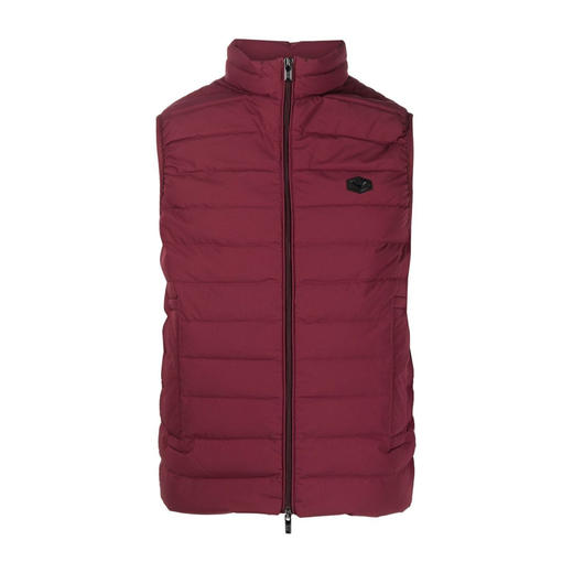 EMPORIO ARMANI 阿玛尼 男士徽标贴花绗缝尼龙羽绒马甲 紫红色 8N1BQ1 1NLRZ 0397 商品图0