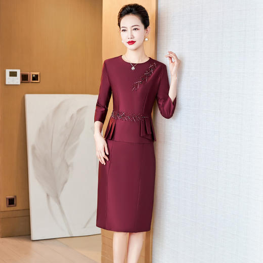 LC-2306春秋新款假两件喜婆婆嫁女儿高贵时尚连衣裙婚宴礼服旗袍裙 商品图1