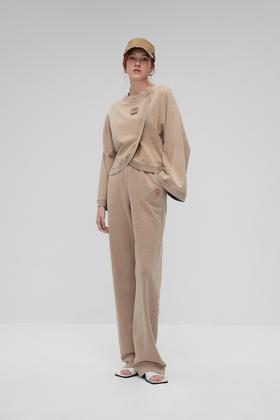 独角兽腰头毛边水洗长裤