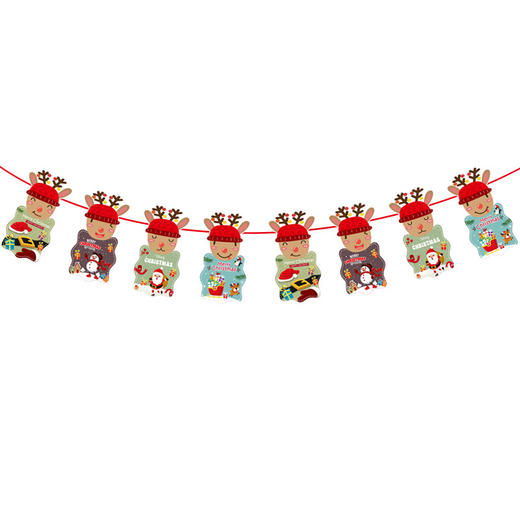 「26款可选」圣诞拉旗2023新年圣诞挂旗装饰 圣诞老人挂件家居饰品用品christmas麋鹿 商品图4