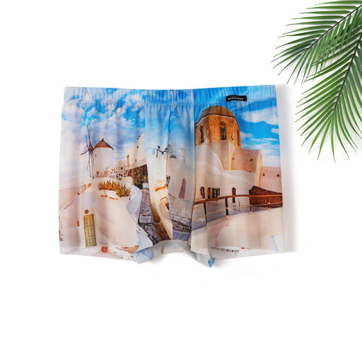 铂雅天际系列2：周游世界 高端铂雅男士冰丝内裤一片式平角裤99/21207T（希腊的夕阳） 商品图1