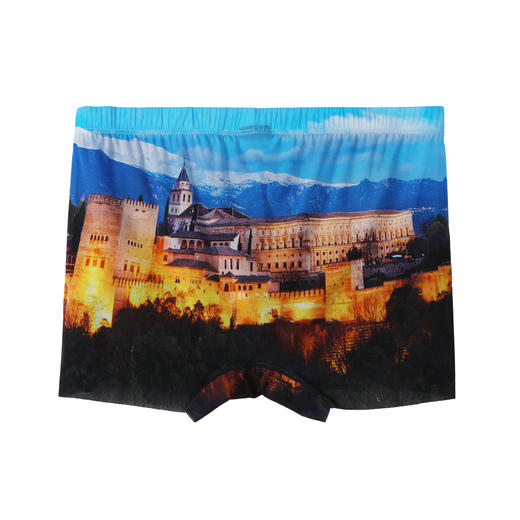 【周游世界 西班牙阿尔罕布拉宫】高端铂雅男士冰丝内裤一片式平角裤99/21208T（西班牙阿尔罕布拉宫） 商品图1
