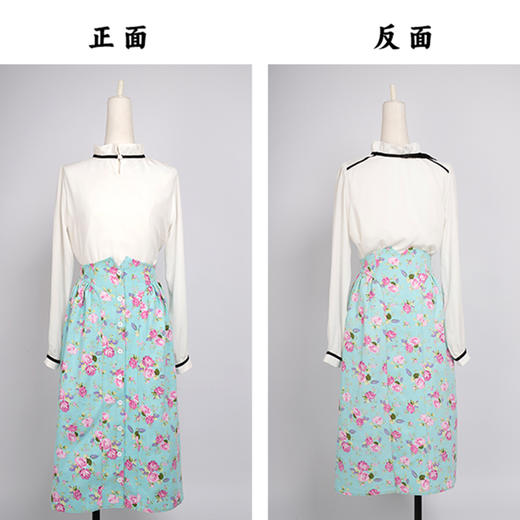 裁缝学苑AQ156 复古排扣半身裙纸样裙子样板服装女装衣服打版裁剪 商品图3