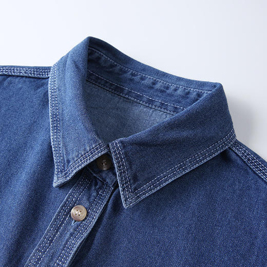 HCXR-B0755 法式中长款牛仔衬衫女士2023年春季新款小个子宽松打底衬衣 商品图2