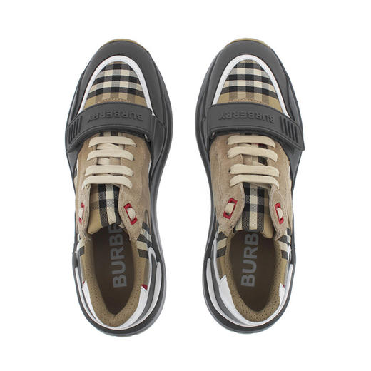 BURBERRY 巴宝莉 女士皮革、尼龙拼格纹休闲运动鞋 混色 8056927 A1345 商品图2