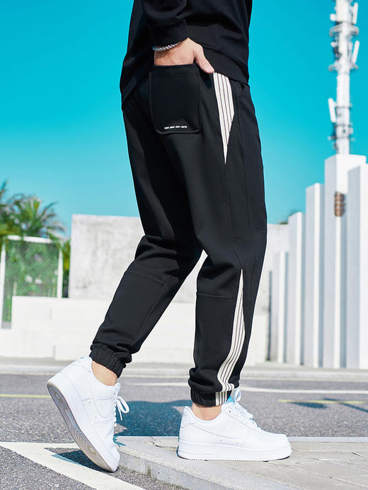 一口价【新款DMH】大依优型大码胖子300斤春季新款刺绣经典四条杠宽松加肥男士卫裤休闲裤 商品图5