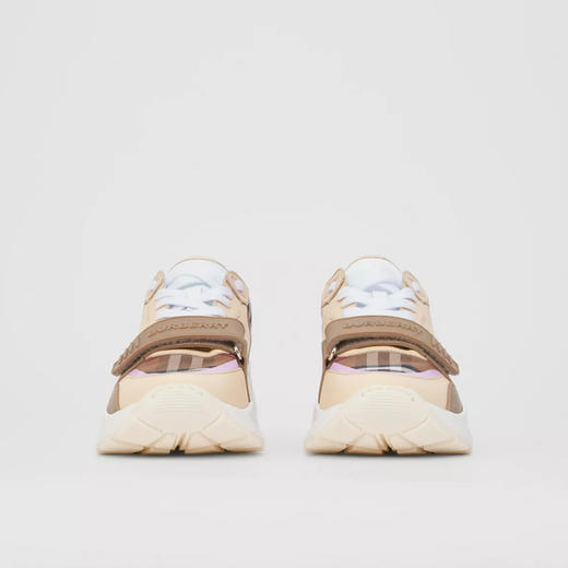 BURBERRY 巴宝莉 女士格纹棉质拼皮革休闲运动鞋 混色 8049213 A8894 商品图1