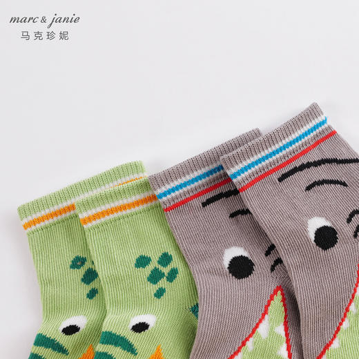 【2双装】马克珍妮春装新款 男童动物组合柔软中筒袜230911 商品图3