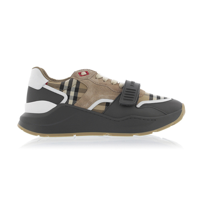 BURBERRY 巴宝莉 女士皮革、尼龙拼格纹休闲运动鞋 混色 8056927 A1345