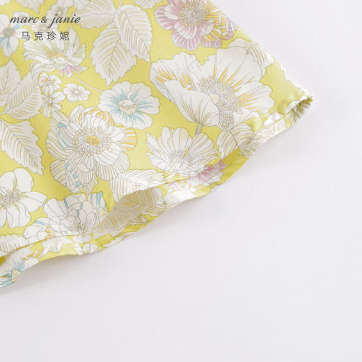 马克珍妮春夏新款 女童田园风花卉满印泡泡袖纯棉衬衫230185 商品图5