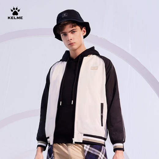 KELME卡尔美梭织夹克外套男春季撞色拼接时尚开衫运动服 商品图3