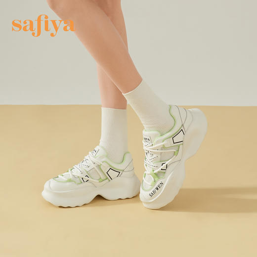 Safiya/索菲娅 新潮网红底2023年春季新款透气网面休闲运动老爹鞋 SF31112022 商品图2