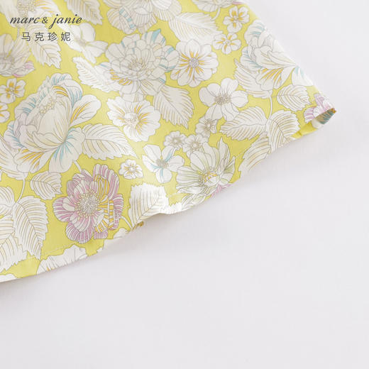 马克珍妮夏装新款 女童花卉满印泡泡袖纯棉连衣裙230150 商品图5