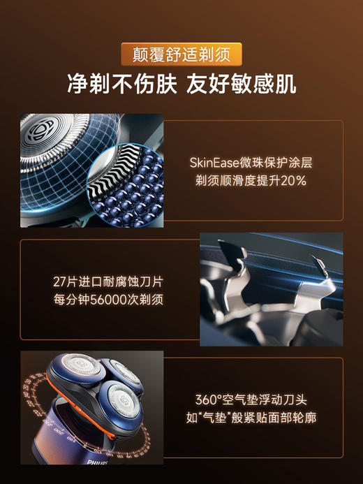 飞利浦电动剃须刀X5005礼盒蜂巢X男士 商品图1