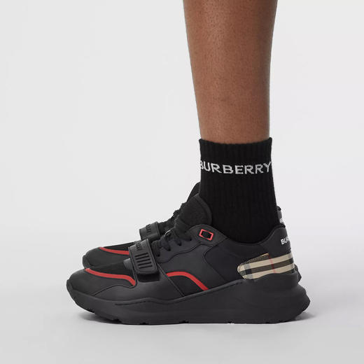 BURBERRY 巴宝莉 男士皮革、尼龙拼 Vintage 格纹休闲运动鞋 混色 8056920 A1189 商品图3