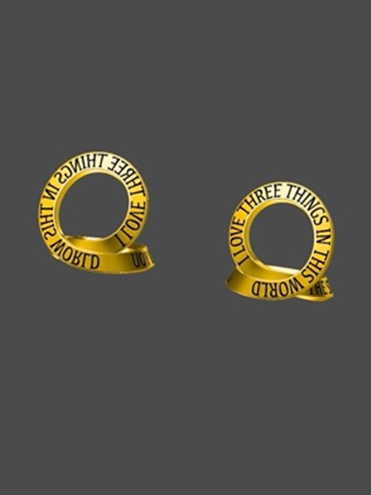 APRESI｜GIMMEL AND POSY Short Inscription Double-Hoop Earrings [缱绻双环耳环] 商品图1