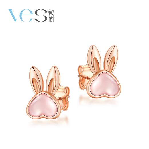 爱心萌兔银925芙蓉石套链耳钉 商品图6