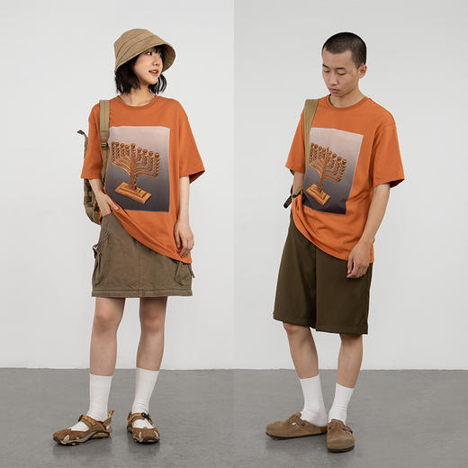 CryingCenter 金属烛台摆件照片印花 脏橘色短袖t恤 哭喊中心 商品图2