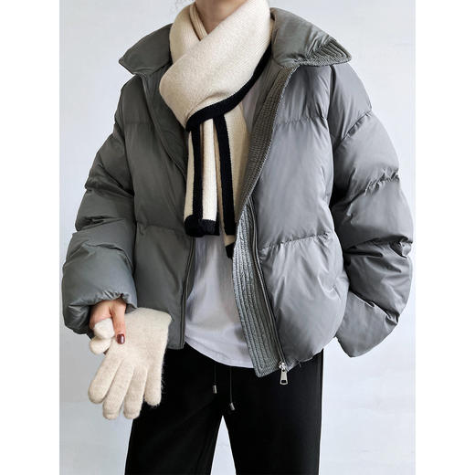 「三色可选！90白鸭绒」鹿西立领短款轻薄羽绒服 女冬季新款小个子90白鸭绒外套上衣 商品图1