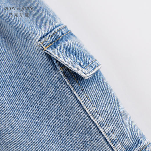 马克珍妮春夏新款 女童花边腰头大口袋纯棉牛仔短裙230767 商品图3