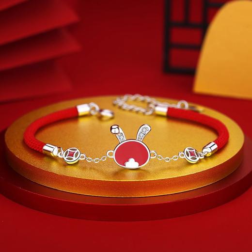 「S925银款！新年招财兔系列礼盒装」原创招财兔温感变色项链 女S925银小众设计国潮风兔子锁骨链时尚饰品 商品图7