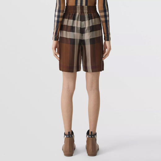 BURBERRY 巴宝莉 女士大号格纹丝质休闲短裤 格子 8051095 A9011 商品图2
