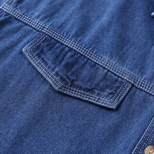 HCXR-B0755 法式中长款牛仔衬衫女士2023年春季新款小个子宽松打底衬衣 商品图3