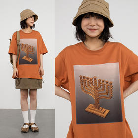 CryingCenter 金属烛台摆件照片印花 脏橘色短袖t恤 哭喊中心