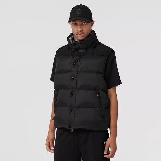 BURBERRY 巴宝莉 男士可拆式衣袖连帽羽绒服 黑色 8059139 A1189 商品图1