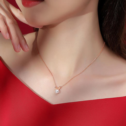 「S925银珍珠萌兔项链！礼盒装」S925银珍珠兔子项链 女生可爱简约网红锁骨链中秋礼物时尚饰品 商品图2