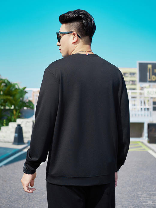 【新款DMH】大依优型大码男装300斤春季新品简约印花圆领打底衫宽松男式卫衣 商品图7