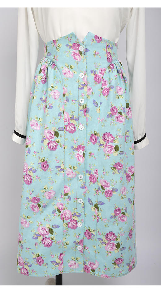 裁缝学苑AQ156 复古排扣半身裙纸样裙子样板服装女装衣服打版裁剪 商品图4