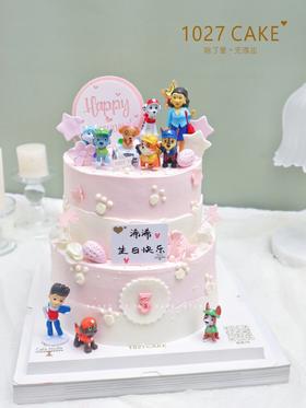 1027CAKE | 汪汪队主题  双层 粉色系