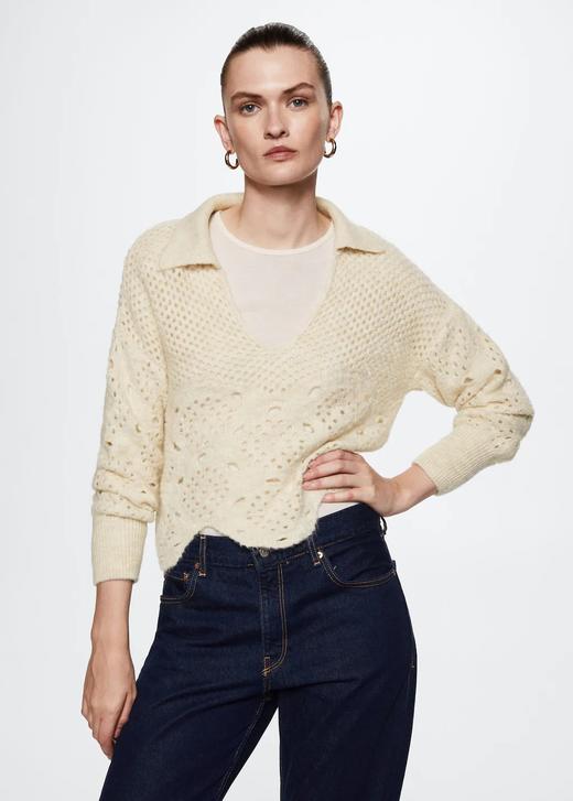 好折￥320！Mango钩花镂空毛衣 商品图1