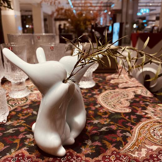 百货世界-汩湫安然作品海棠春睡系列双兔花插 商品图0