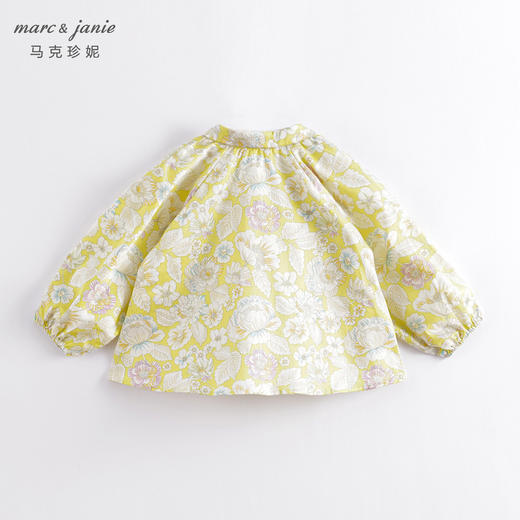马克珍妮春夏新款 女童田园风花卉满印泡泡袖纯棉衬衫230185 商品图2