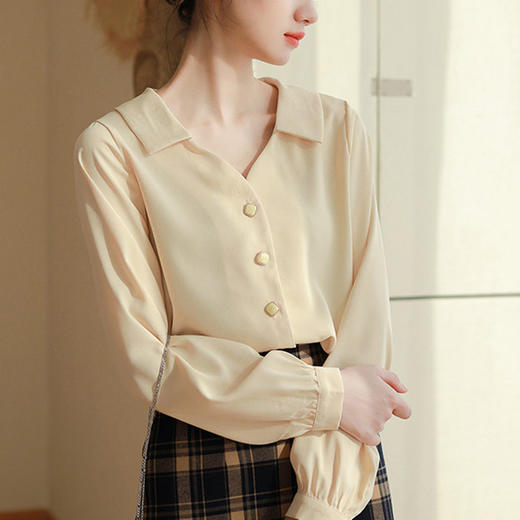 裁缝学苑AG87 V领衬衫 衬衣女装纸样上衣复古服装纸样打版裁剪图 商品图0