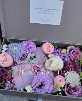 浪漫紫色系礼物花盒 （礼物自备 免费包装 ）