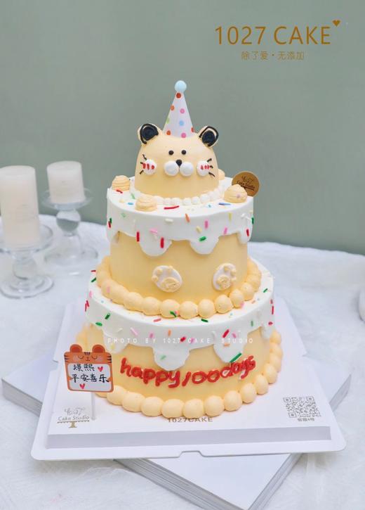 1027CAKE | 双层  立体小老虎蛋糕 百天 周岁 商品图0