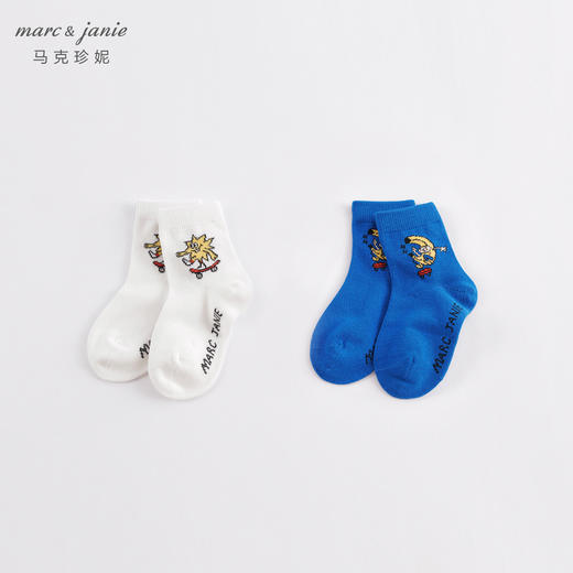 【2双装】马克珍妮新款 男女童滑板组合柔软中筒袜230912 商品图0
