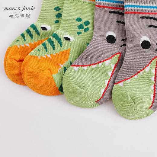 【2双装】马克珍妮春装新款 男童动物组合柔软中筒袜230911 商品图4