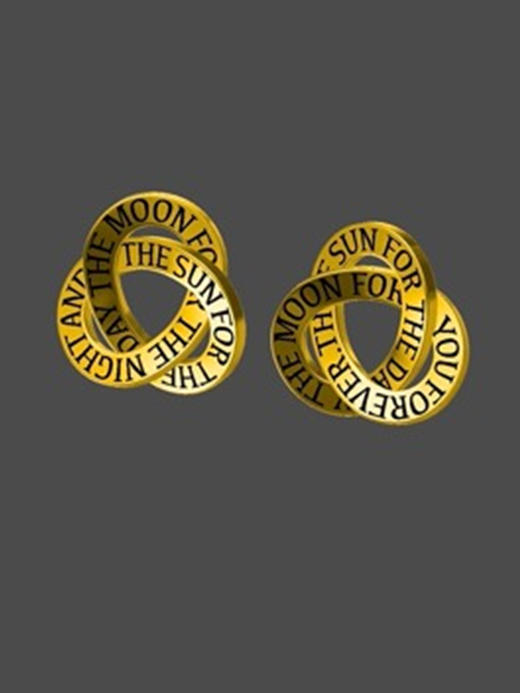 APRESI｜GIMMEL AND POSY Short Inscription Triple-Hoop Earrings [缱绻三环耳环] 商品图2