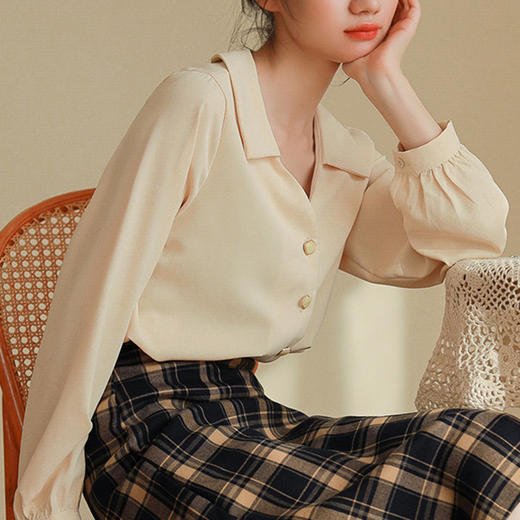 裁缝学苑AG87 V领衬衫 衬衣女装纸样上衣复古服装纸样打版裁剪图 商品图2