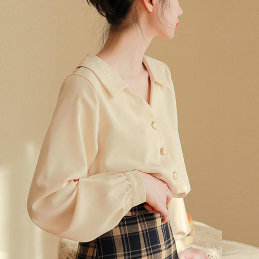 裁缝学苑AG87 V领衬衫 衬衣女装纸样上衣复古服装纸样打版裁剪图 商品图3