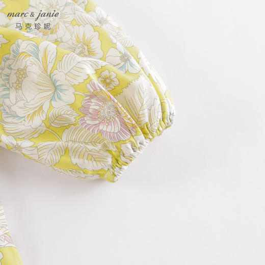 马克珍妮夏装新款 女童花卉满印泡泡袖纯棉连衣裙230150 商品图4