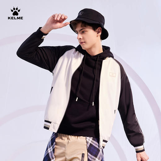 KELME卡尔美梭织夹克外套男春季撞色拼接时尚开衫运动服 商品图2