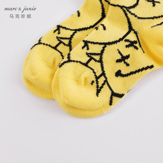【2双装】马克珍妮春装 男童笑脸组合柔软中筒袜230909 商品图4