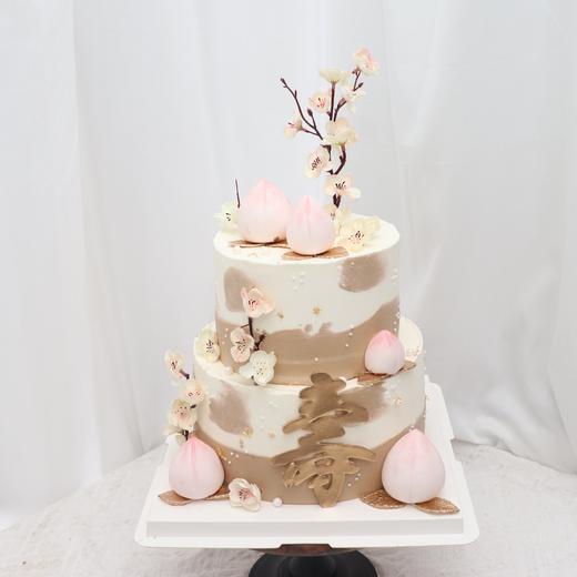 寿桃祝寿双层蛋糕 商品图0